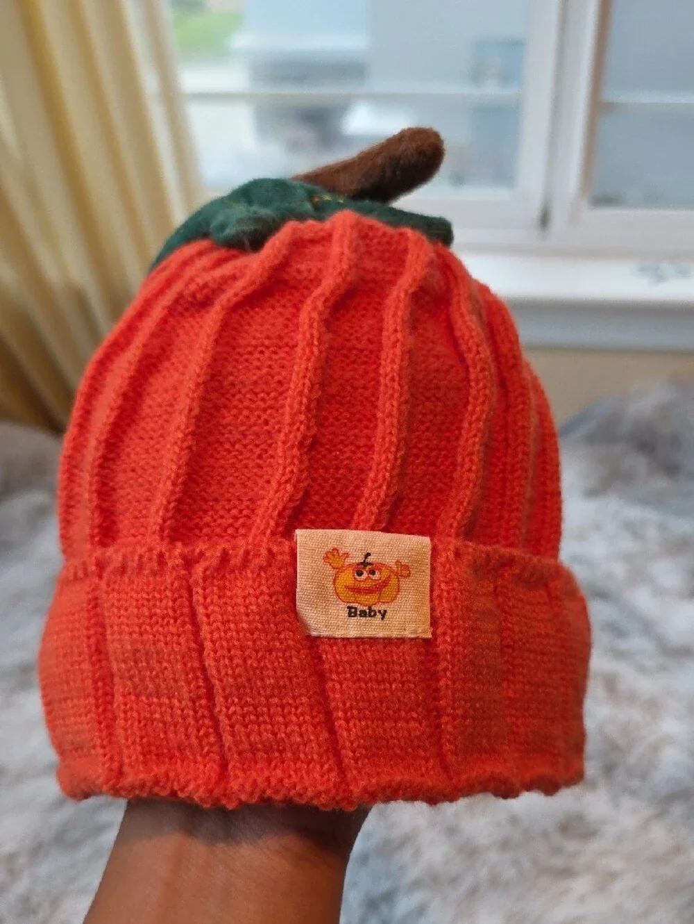 🎃Kids Orange Pumpkin Hat Seasonal Knit & Jack-O'-Lantern Beanies Pumpkin Slippe